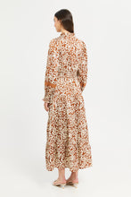 Load image into Gallery viewer, فستان طويل برقبة مكشكشة مطبوع بألوان متنوعة للنساء