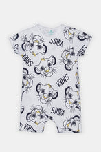 Load image into Gallery viewer, رومبير أبيض بطبعة سيمبا للأولاد الرضع