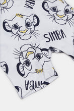 Load image into Gallery viewer, رومبير أبيض بطبعة سيمبا للأولاد الرضع