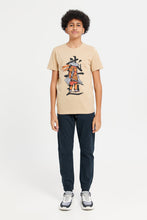 Load image into Gallery viewer, تي شيرت برسومات بأكمام قصيرة باللون البيج للأولاد من سنيور بويز