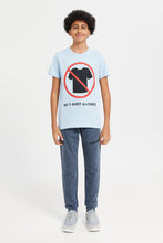 Load image into Gallery viewer, تي شيرت برسومات للكبار باللون الأزرق