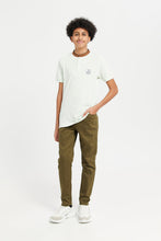 Load image into Gallery viewer, تيشيرت بولو بياقة ماندرين باللون الأخضر للأولاد الكبار