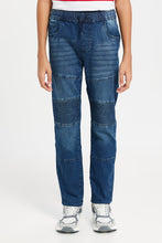 Load image into Gallery viewer, بنطال جينز سنيور بويز أزرق اللون لراكبي الدراجات النارية