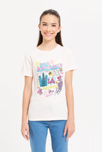 Load image into Gallery viewer, تيشيرت مطبوع باللون الوردي للبنات الكبار