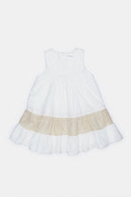 Load image into Gallery viewer, فستان منقوش باللون الأبيض للبنات الرضّع
