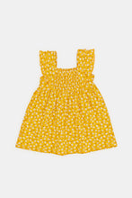Load image into Gallery viewer, فستان مطبوع باللون الأصفر للبنات الرضّع