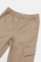 Load image into Gallery viewer, بنطلون بخصر مطاطي باللون البيج للأولاد الرضع