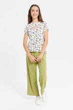 Load image into Gallery viewer, توب مطبوع باللون الأبيض للبنات الكبار