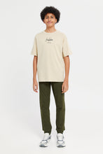 Load image into Gallery viewer, بنطلون رياضي سادة سهل الإرتداء باللون الزيتي للأولاد الكبار