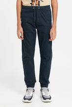 Load image into Gallery viewer, بنطلون رياضي سادة سهل الإرتداء باللون الكحلي للأولاد الكبار