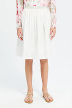 Load image into Gallery viewer, تنورة مزينة بالتول باللون الأبيض وخصر باللون الفضي للبنات الكبار