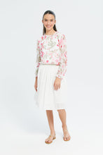 Load image into Gallery viewer, تنورة مزينة بالتول باللون الأبيض وخصر باللون الفضي للبنات الكبار