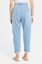 Load image into Gallery viewer, بنطلون جينز بخصر عالي باللون الأزرق للنساء