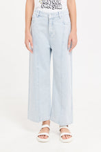 Load image into Gallery viewer, جينز واسع باللون الأزرق للبنات الكبار