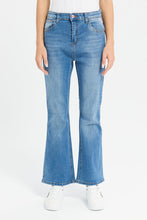 Load image into Gallery viewer, جينز بقصة واسعة باللون الأزرق للبنات الكبار