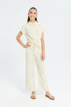 Load image into Gallery viewer, بنطلون واسع مطرز باللون البيج للبنات الكبار