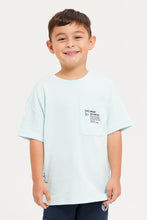 Load image into Gallery viewer, تي شيرت للأولاد مطبوع باللون الأزرق