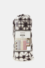 Load image into Gallery viewer, بطانية رمادية مطبوعة بأشكال هندسية (مقاس مفرد)