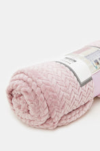 Load image into Gallery viewer, بطانية من الفلانيل بأوراق وردية (حجم فردي)