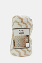 Load image into Gallery viewer, بطانية مطبوعة هندسية باللون البيج (حجم مزدوج)