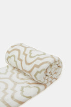 Load image into Gallery viewer, بطانية مطبوعة هندسية باللون البيج (حجم مزدوج)