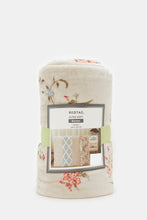 Load image into Gallery viewer, بطانية مطبوعة بنقشة زهور باللون البيج (حجم مزدوج)