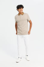 Load image into Gallery viewer, بنلطون جينز سادة مطاط باللون الأبيض للرجال