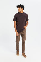 Load image into Gallery viewer, بنطلون جينز مطاط سادة باللون البيج للرجال