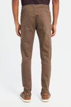 Load image into Gallery viewer, بنطلون جينز مطاط سادة باللون البيج للرجال