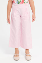 Load image into Gallery viewer, بنطلون واسع سادة باللون الوردي للبنات الصغار