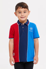Load image into Gallery viewer, تيشيرت بولو باللون الأحمر والكحلي للأولاد الصغار