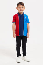 Load image into Gallery viewer, تيشيرت بولو باللون الأحمر والكحلي للأولاد الصغار