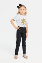 Load image into Gallery viewer, جيغينغز سادة باللون الأسود للبنات الصغار