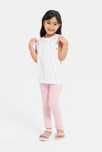 Load image into Gallery viewer, جيغينغز سادة باللون الوردي للبنات الصغار