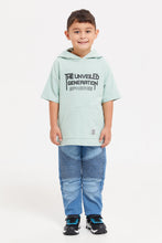 Load image into Gallery viewer, تي شيرت مطبوع مخضر بقناع للأولاد