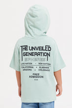 Load image into Gallery viewer, تي شيرت مطبوع مخضر بقناع للأولاد