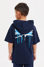 Load image into Gallery viewer, تي شيرت بقناع مطبوع ستايل باللون الأزرق للأولاد