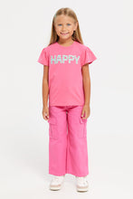 Load image into Gallery viewer, جينز كارجو باللون الوردي للبنات الصغار