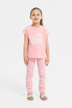 Load image into Gallery viewer, بنطلون جوغرز سادة باللون الوردي للبنات الصغار
