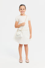 Load image into Gallery viewer, بلوزة جاكار باللون البيج للبنات الصغار