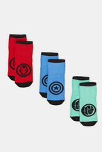 Load image into Gallery viewer, مجموعة جوارب مطبوعة متنوعة للأولاد (عبوة من 3 قطع)