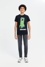 Load image into Gallery viewer, بنطلون جينز باللون الرمادي الداكن للأولاد الكبار