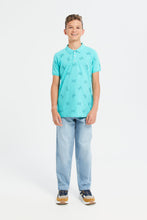 Load image into Gallery viewer, بنطلون جينز بقصة واسعة باللون الأزرق للأولاد الكبار