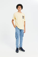 Load image into Gallery viewer, بنطلون جينز كارجو باللون الأزرق للأولاد الكبار