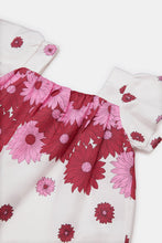 Load image into Gallery viewer, بلوزة مطبوعة بالزهور باللون الأبيض للفتيات الرضع