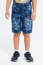 Load image into Gallery viewer, شورت مطبوع باللون الكحلي للأولاد الصغار