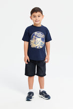 Load image into Gallery viewer, شورت منقوش باللون الأسود للأولاد الصغار