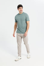 Load image into Gallery viewer, تيشيرت جاكار باللون الأخضر للرجال