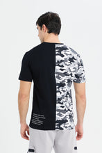 Load image into Gallery viewer, تيشيرت قص ومخيط باللون الأسود للرجال