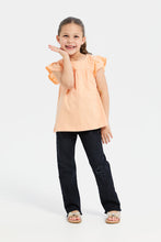 Load image into Gallery viewer, جينز واسع ممزق باللون الأسود للبنات الصغار